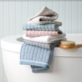 thumbnail image 4 of TOWN & COUNTRY EVERYDAY 4-Piece Textured Windowpane Hand Towel Set, 20"x30", 100% Cotton, Plush & Absorbent 550GSM, Blush, 4 of 9