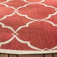 thumbnail image 3 of SAFAVIEH Beach House Sharla Geometric Indoor/Outdoor Area Rug, Red/Creme, 4' x 4' Round, 3 of 6