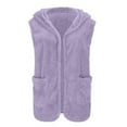 thumbnail image 6 of Fengactive Womens Plush Warm Vest Sleeveless Open Front Hooded Vests Winter Jacket Running Vest with Pockets, 6 of 9
