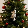 thumbnail image 4 of Selrti White Horse Christmas Ornaments 2D Flat Acrylic Running Horse Car Rear View Mirror Charm Auto Hanging Pendant for Holiday Home Tree Decor, 4 of 8