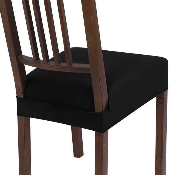 Fundas elásticas para asiento de silla de comedor SearchI juego de 4 negras