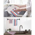 thumbnail image 5 of Red Blue Stripe Kitchen Dish Towels for Drying Dishes Set of 3, Gradient Geometric White Vertical Striped Waffle Weave Microfiber Hand Tea Bathroom Towels Quick Dry & Absorbent Towel 12x12, 5 of 7