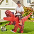 thumbnail image 4 of GOOSH 63 Inch Adult Dinosaur Costume, T Rex Halloween Costume Inflatable Dinosaur Costume for Adults, Funny Halloween Costumes Men Women Unisex Blow Up Dinosaur Costume for Halloween/Party/Cosplay, 4 of 7