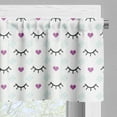 thumbnail image 3 of Ambesonne Eyelash Valance Pack of 2, Winking Eyes Hearts, 54"X12", Fuchsia Pale Blue Black, 3 of 5