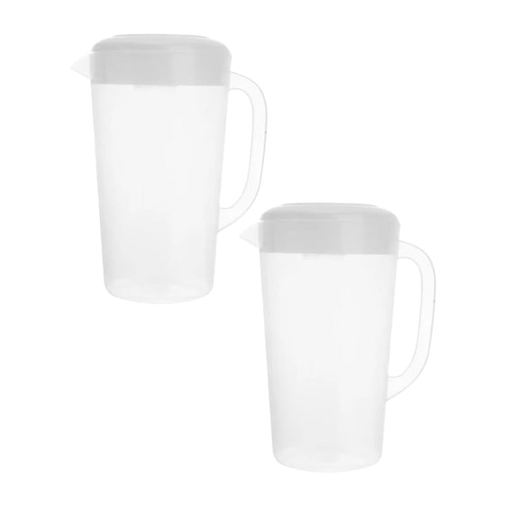 2Pcs Pitcher with Lid, 1 Gallon/4Litre Water Pitcher with Lid Bpa-Free Carafes Mix Drinks Water Jug for Hot/Cold Juice Beverage Ice Tea Happy 2026!