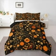 thumbnail image 3 of Manfei Rustic Flower Floral Bedding Comforter Set,Country Plant Twin Comforter Sets,Orange Black Bedding Set For Adult,Luxury Bedroom Decor Reversible,2 Pieces, 3 of 9