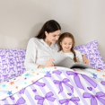 thumbnail image 5 of Manfei Cute Purple Bowtie 7-Piece Twin Bedding,Fashion Bowknot Heart Print Bedding Comforter Set,Colorful Stars Reversible, 5 of 7
