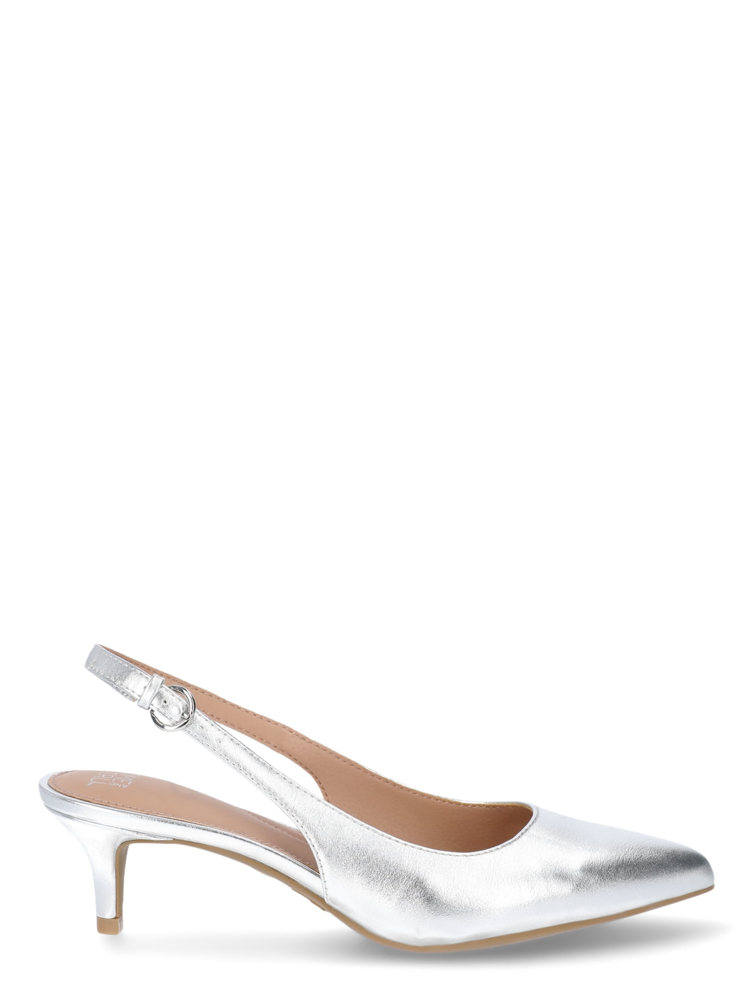 Time and Tru Women's Slingback Kitten Heel Pumps