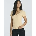 thumbnail image 2 of Real Essentials 4 Pack: Women's Soft Ribbed Knit Split Neck T-Shirt - Casual Office Summer Top (Available In Plus), 2 of 6