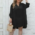thumbnail image 4 of Cavosen Bathing Suit Cover up for Women Shirt Dress Shirt Dress Bikinis Swimwear Kimono Short Sleeve V-Neck Side Split Pool Oversized Bathing Suit Cover Ups Plain Swimsuit Kaftan, 4 of 7