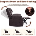 thumbnail image 4 of Oversized Massage Recliner Chair - PU Leather Heated Single Sofa with Vibration, Coffee, 4 of 5