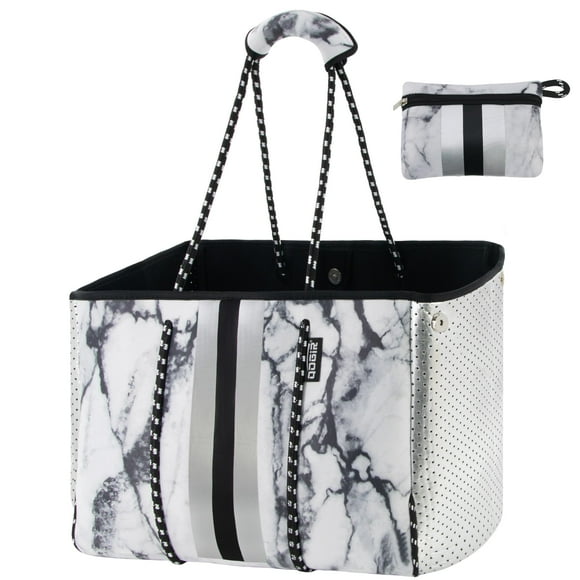 Bolso de Playa Tote QOGiR Neopreno Mármol con Bolsillo Interior