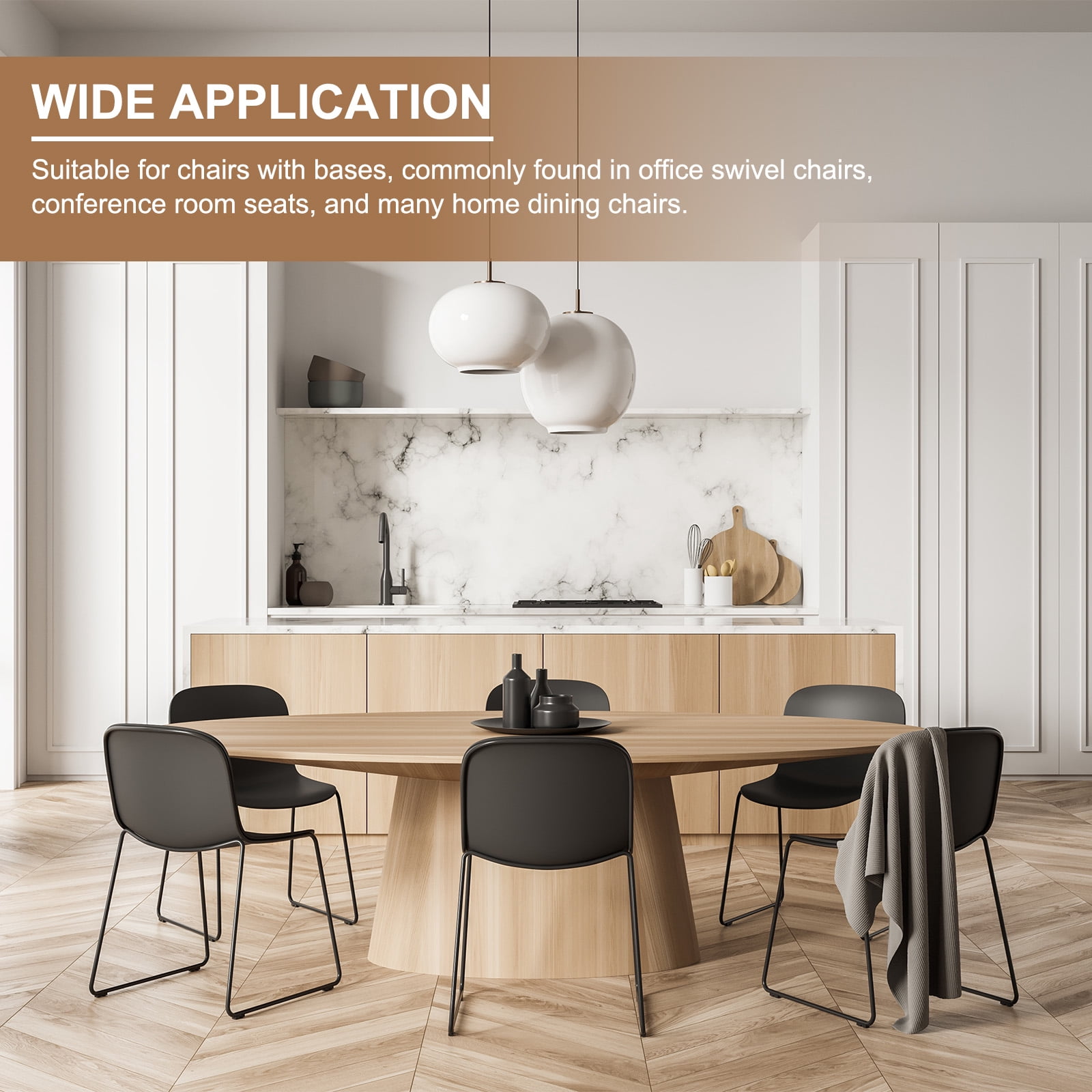 16 Pack Rectangle U Shaped Chair Leg Caps with Felt Pads, Fit 25mm Dia Tubular Legs, Slide Smoothly Furniture Feet Protector No Scratches No Noise for Hardwood Floors, White