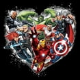 thumbnail image 2 of Boy's Marvel Valentine's Day Avenger Heart Collage Sweatshirt, 2 of 3