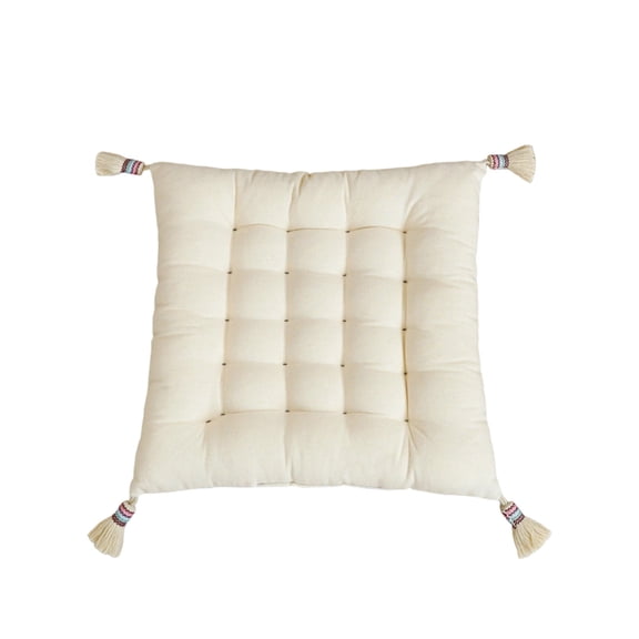Dining Chair Cushion Farmhouse Square Chair Cushion Soft and Comfortable Cotton and Linen Chair Pad for Kitchen Office Chair Seat Cushion