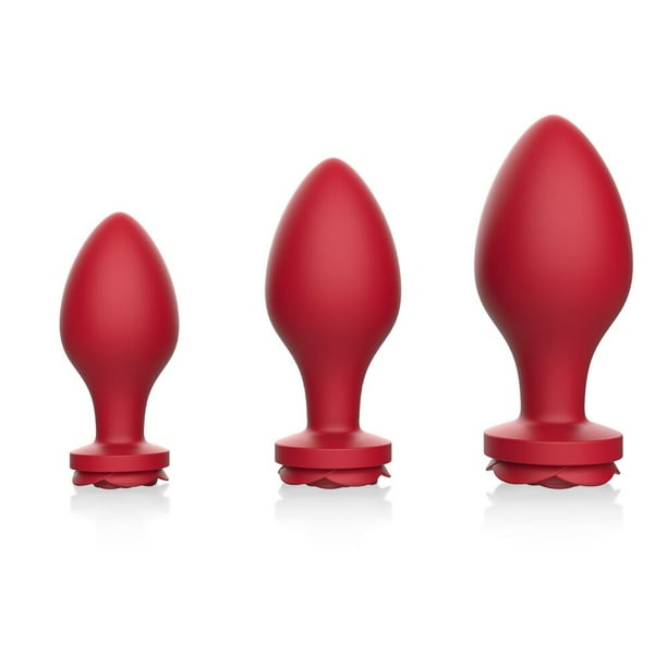3-Piece Set Rose Tail Anal Butt Pussy Plug Silicone Waterproof Adult Expansion Sex Toys For Woman Man Prostata Massager Gay Shop