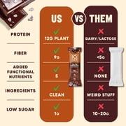 IQBAR Salted Chocolate Protein Bars - Vegan Energy Bars - High Fiber Vegan Snacks - 4 Count Box