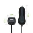 thumbnail image 4 of Cellet Car Charger for AT&T Radiant Max 5G (15W/3 Amp High Powered Car Charger Power Adapter with Extra USB Port and Attached Coiled Cable) - 6 Feet, 4 of 9