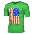 thumbnail image 2 of Outfmvch T-Shirts Graphiques Hommes T-Shirts Hommes Chemises Rétro Décontractées Manches Courtes T-Shirt Col Rond Imprimé Jour de l'Indépendance Américaine T-Shirts Graphiques Chemises pour Hommes Polyester 1 Pce T-Shirt Vert 3TG, 2 of 4
