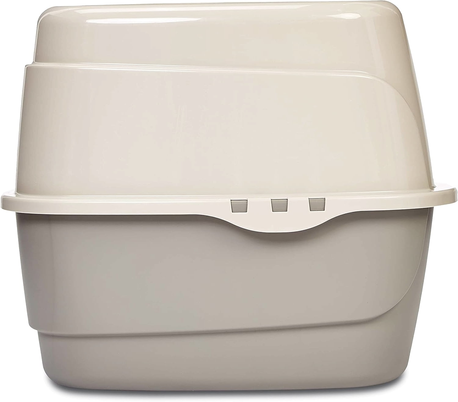 Spacious Enclosed Charcoal Cat Litter Box with Lid, Odor Control Design