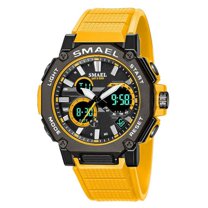 Quartz Watches Sports Smael Brand Male Clock Alarm 50m Waterproof Stopwatch Led Back Light Wristwatches 8047 Men Watch Sport - Quartz Wristwatches