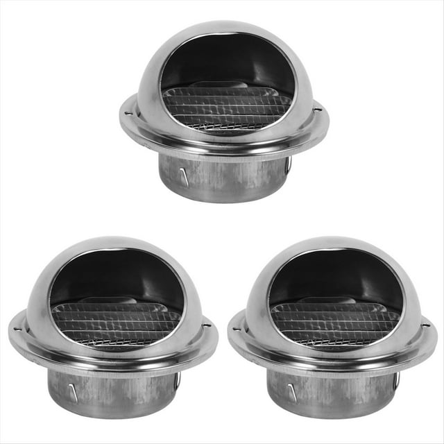 3X Stainless Conducto de Ventilación de Pared de Ventilación de Aire Extractor de Escape Canalización 80 mm