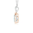 thumbnail image 2 of ANGARA Natural Bezel-Set Aquamarine Teardrop Pendant with Diamond in 14K Rose & White Gold for Women (Size-8x6mm) | March Birthstone, Anniversary, Jewelry Gift for Women | Natural Aquamarine Necklace, 2 of 8