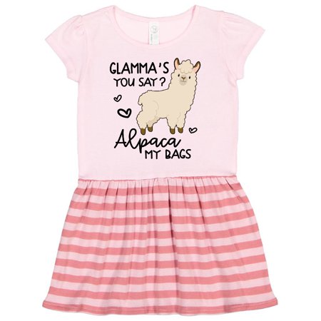 

Inktastic Glamma s You Say Alpaca My Bags Gift Toddler Girl Dress