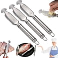 thumbnail image 1 of 2-in-1 Stainless Steel Fish Scaler + Ginger Grater – Fast & Easy Fish Cleaning Tool, Multifunction Stainless Steel Fish Scaler Remover, Heavy Duty Rustproof Fish Scale Scraper for Kitchen Home (3pcs), 1 of 7