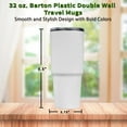 thumbnail image 5 of 32 oz. Barton Plastic Double Wall Travel Mugs - 6 Pack - White, 5 of 5