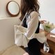 thumbnail image 2 of Bolso de mano tejido de paja elegante para mujer bolsos de Likrtyny  hombro Retro con asa superior lazo informal para vacaciones en la playa tendencia de moda, 2 of 9