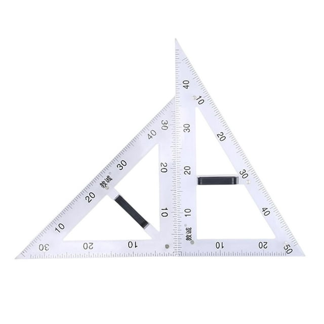 Abbracc Math Geometry Ruler Teaching Supplies Learning Tool Schooling Stationery for Office Drafting Home Engineering Students 2pcs Ruler