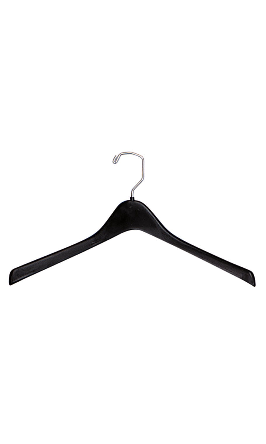 17 inch Contoured Black Plastic Coat Hangers Case of 100