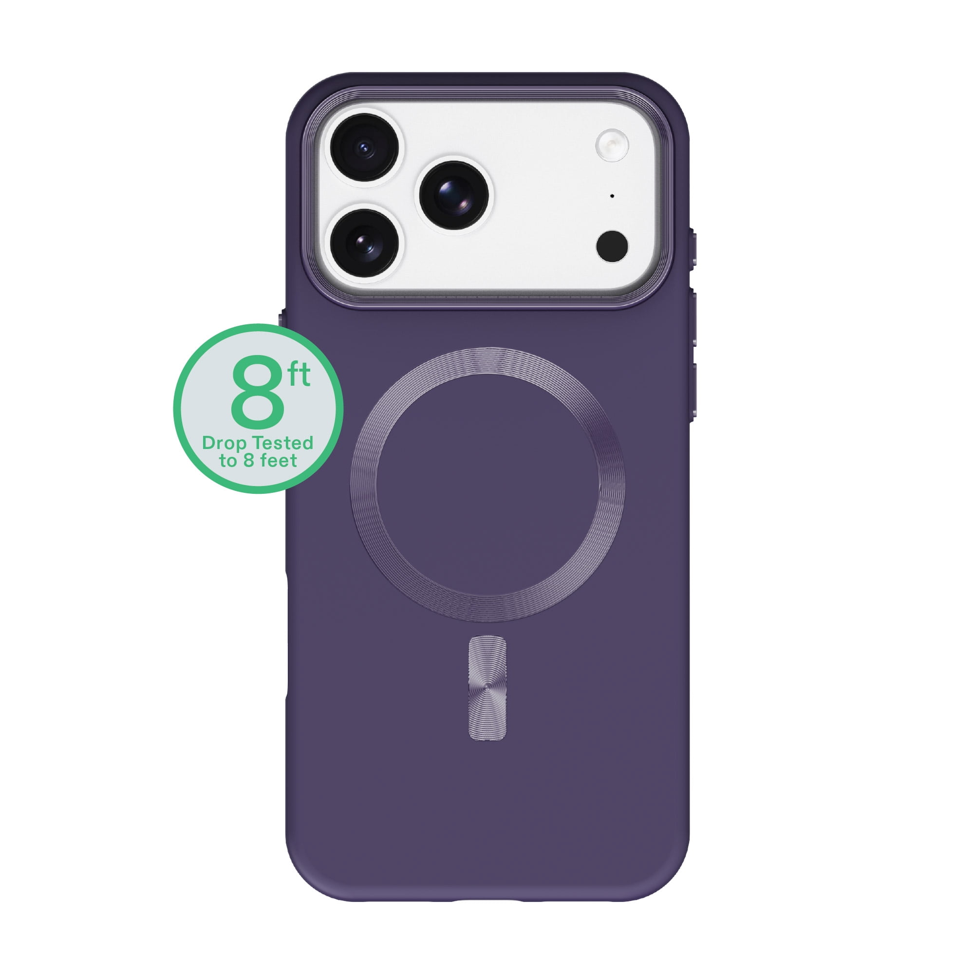 onn Soft Touch Phone Case for iPhone 18 Pro / 17 Pro, MagSafe Compatible - Purple