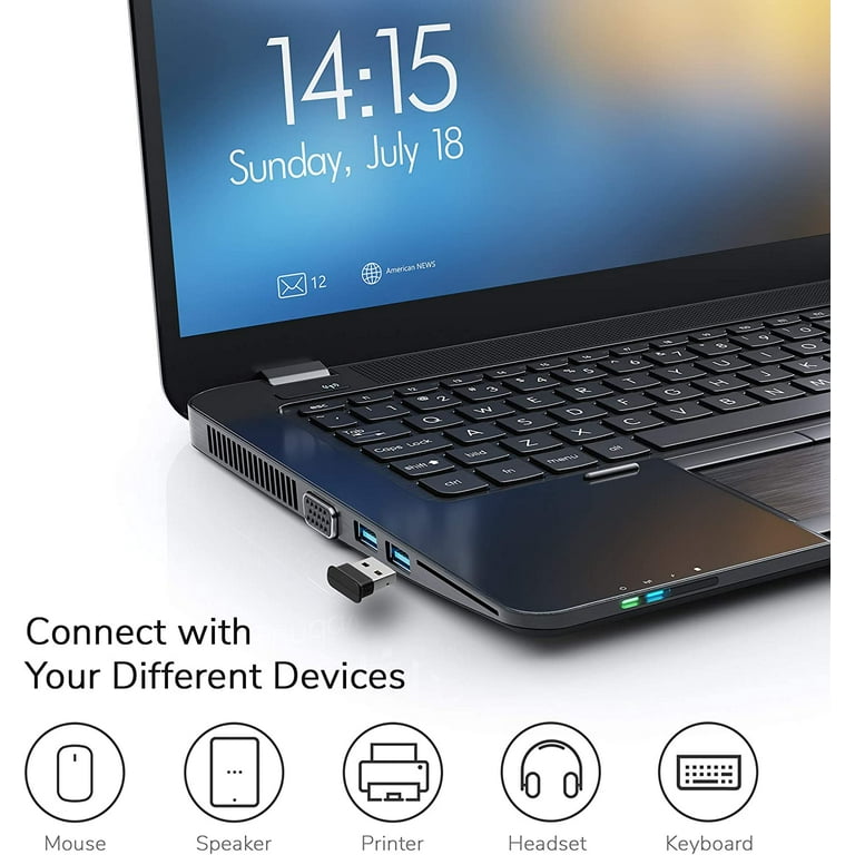gmyle bluetooth adapter dongle for windows 10, 8.1, 7 and