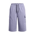 thumbnail image 5 of Plus Size Capri Pants for Men Elastic Waist Drawstring Solid Color Multi-Pocket Sports Capris Summer Beach Vacation, 5 of 5