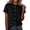 Black, variant on Women's Short Sleeve Cotton Linen Button Down Blouse Loose Fit Casual Lightweight Plain Summer Elegant Tops by Yigetop Black L