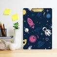 thumbnail image 6 of FMSHPON Space Rockets Clipboard Hardboard Wood Nursing Clip Board and Pull for Standard A4 Letter 13x9 inches, 6 of 8
