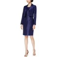 thumbnail image 2 of Le Suit Womens Shiny Blazer Jacket, Blue, 4, 2 of 2