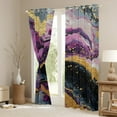 thumbnail image 3 of Feelyou Marble Ombre Curtains Pack of 2 (42x84 Each) for Adult, Purple Grey Stripes Curtains Blackout, Watercolor Artwork Bedroom Curtains, Black Out Curtains Decor, 3 of 6