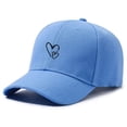 thumbnail image 4 of GIJNRIUIUA Sun Hats for Women Under $5 2026 Summer Sales Double Heart Sketch Embroidery Baseball Cap Curved Brim Dad Hat Adjustable Strap Back Sun Hat Casual Outdoor Sky Blue Newsboy Caps One Size, 4 of 4