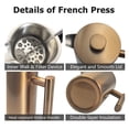 thumbnail image 4 of YJX 34oz Coffee Maker, Stainless Steel French Press, 1 Liter Camping Coffee Pot, Tea Maker, 34 Ounce Travel Coffee Presses, Heat Resistant Double Ins, 4 of 9