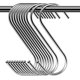 thumbnail image 1 of Ganchos profesionales en forma de S, juego de 15, acero inoxidable con acabado cromado, para colgar objetos pesados en cocinas, armarios, baños y talleres, no requiere taladrar, color plateado, 9 cm, 1 of 6