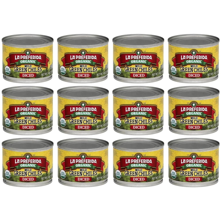 La Preferida, Organic Diced Green Chiles, 4 fl oz, Mild, 12ct