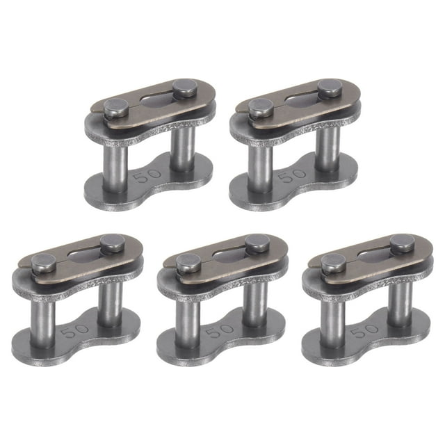 Unique Bargains 5Pack #50 Chain Connector Link Roller, 5/8' Pitch Carbon Steel Split Links for 10A Chain