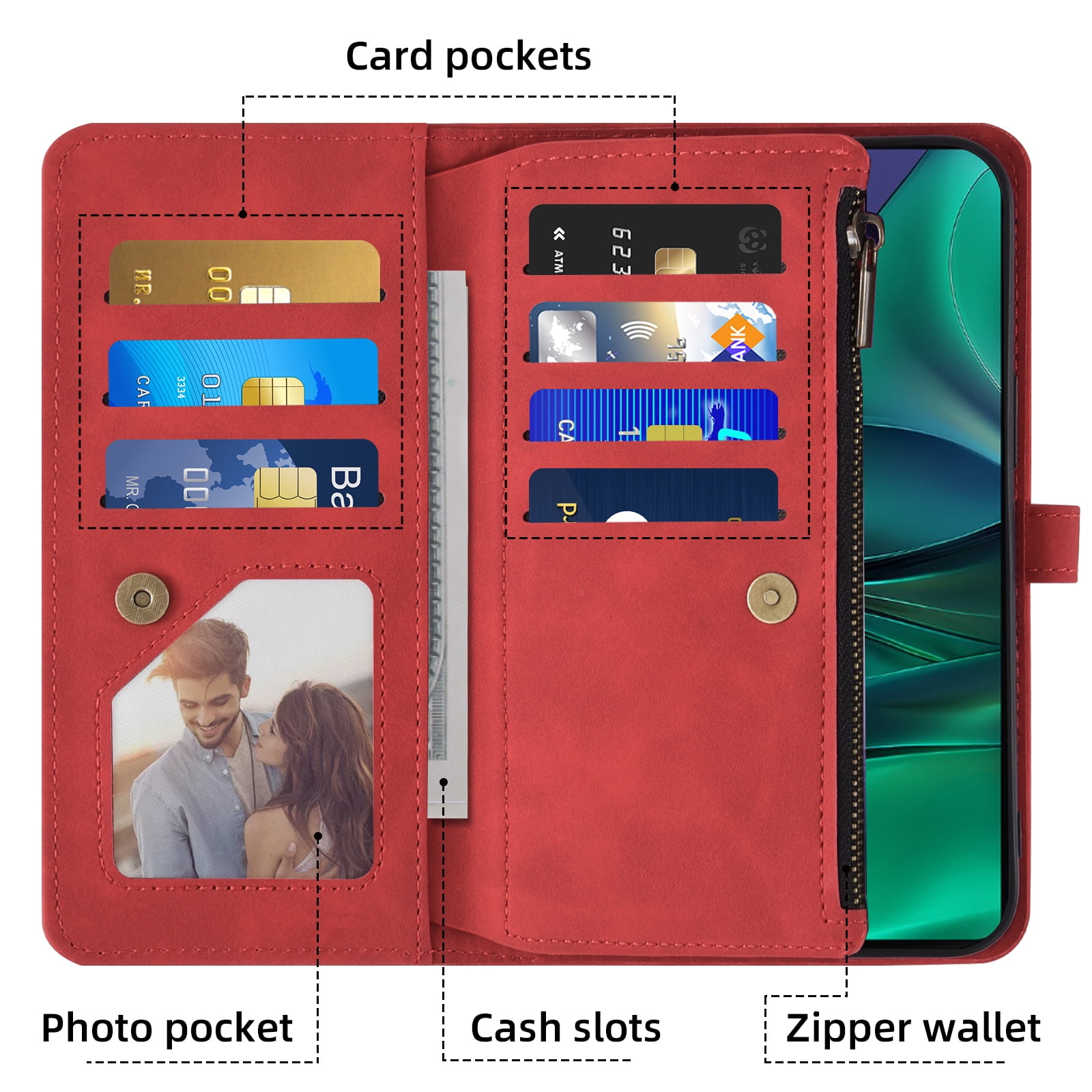Asuwish Phone Case for Moto G Stylus 5G 2025 FGDKPT Red Case
