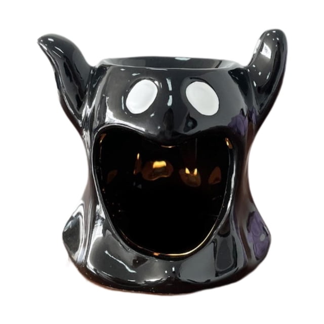 Quemador de aceite esencial de Halloween, calentador de aceite aromático para centro de mesa con fragancia para el hogar Negro