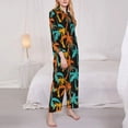 thumbnail image 3 of Vsdgher Palm Trees Pajamas Set Long Sleeve Sleepwear Womens Button Down Nightwear Pj Sets-Small, 3 of 7