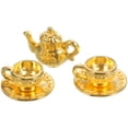 thumbnail image 4 of 1 Set Mini Metal Teapots Miniature Teapot Statue Mini Kitchen Prop Simulated Teapot Models with Tea Cup, 4 of 8