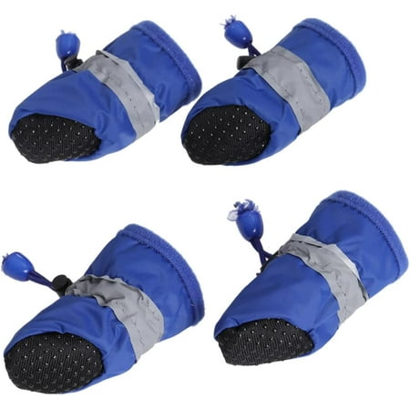 4 pcs Small Anti Draw Anti- Medium Boots Sole Shoes Slip Large XL Socks Pet Size to Rubber Paw Straps Puppy Booties Midium Dog Rain for Walking Traction All Protectors Adjustable